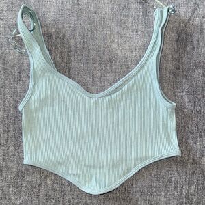 Zara Mint Green Ribbed Tank Top